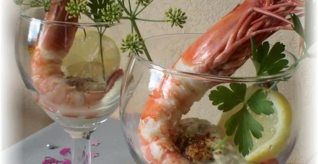 Gambas sauce avocat - plat de Noël