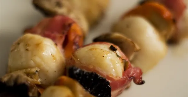 Brochette de coquilles St jacques - plat de Noël 
